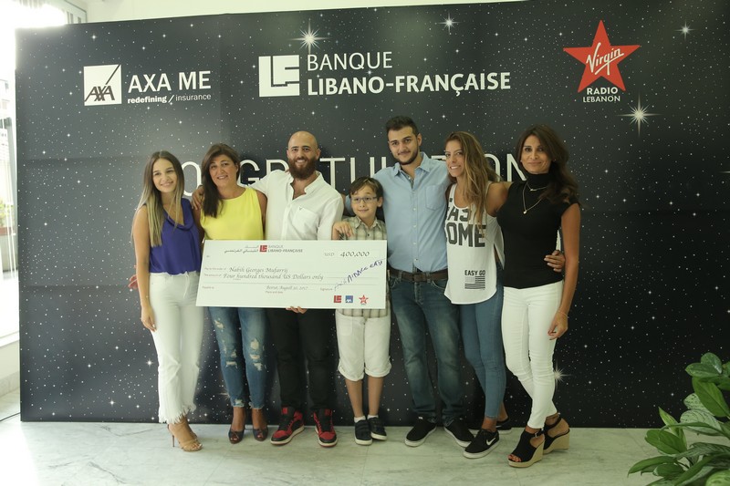 400,000$ winner thanks to BLF, AXA ME and Virgin Radio Lebanon. 